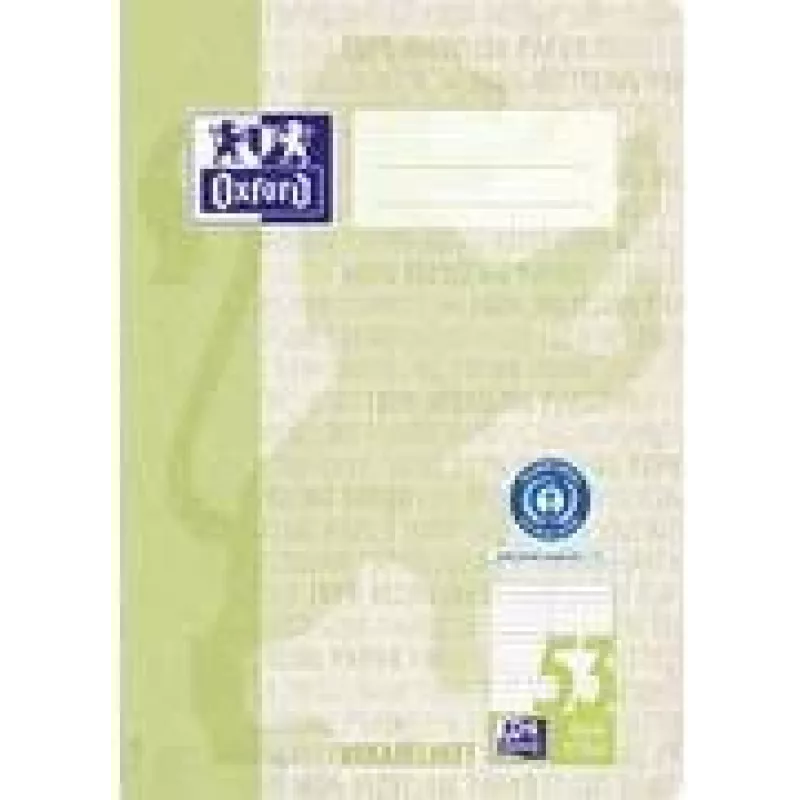 Oxford Cuaderno de vocabulario reciclado, DIN A5, 2 columnas, 32 hojas, papel reciclado satinado 90 g/m², sin transparencia, 1 ud. 400159441