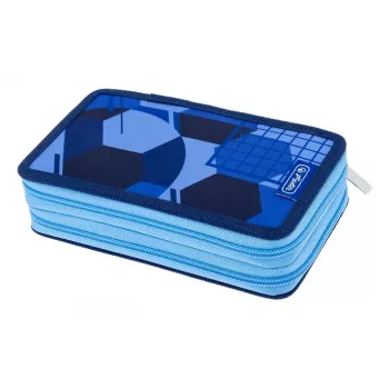 HERLITZ Blue Goal Estuche doble, 23 piezas, 2 compartimentos, cremallera, forro interior de color 400205859