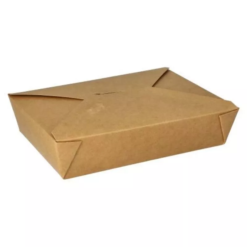 Papstar 87612 Recipiente de comida desechable, cartón con recubrimiento PLA, marrón, 750 ml, redondo, pack de 25
