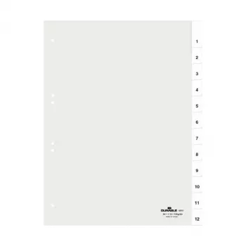 DURABLE Índice A4 1-12 con portada, perforación 80/80/80 mm 681019