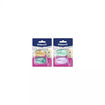 Pelikan Goma de borrar de plástico sin PVC ergonómica, pack de 2 blíster 400207753