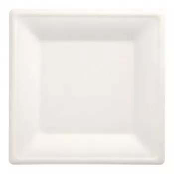 PAPSTAR Platos de caña de azúcar, cuadrados, 260 x 260 mm, 50 unidades, compostables, aptos para microondas 89745