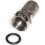 e+p F 100 Conector F, macho, conector roscado, conector coaxial, pack de 2, 75 ohmios, latón niquelado