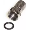 e+p F 100 Conector F, macho, conector roscado, conector coaxial, pack de 2, 75 ohmios, latón niquelado