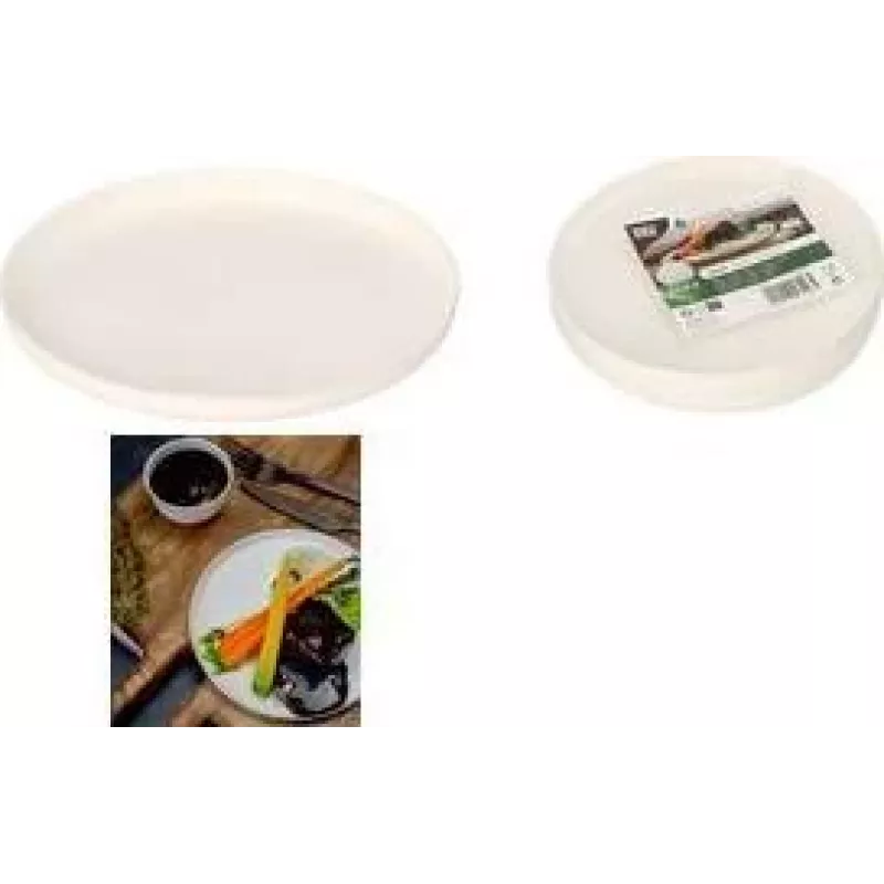 PAPSTAR Platos de caña de azúcar pure Ano, redondos, Ø 16 cm, blancos, 6 unidades (89995)