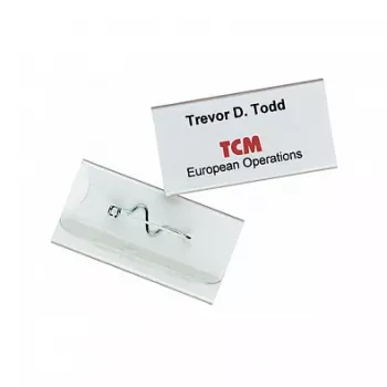 DURABLE Placa de identificación 30x60mm con alfiler ondulado, transparente, 10 unidades 860619