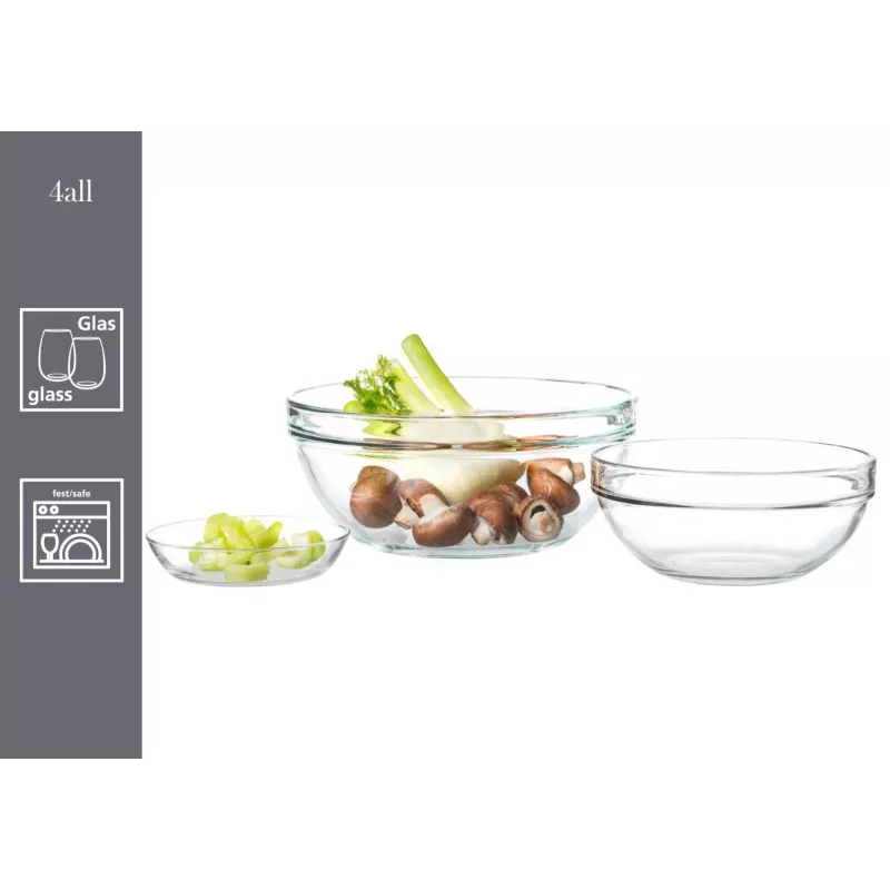 RITZENHOFF & BREKER Snap 4All Set de cuencos de cristal, 6 piezas, 120 mm, 250 ml, transparente 111945
