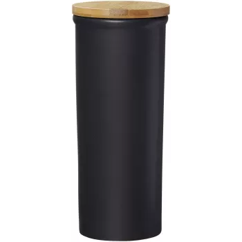 Ritzenhoff & Breker Jasper Tarro de conservación 1,6L gres con tapa de bambú, negro 415322