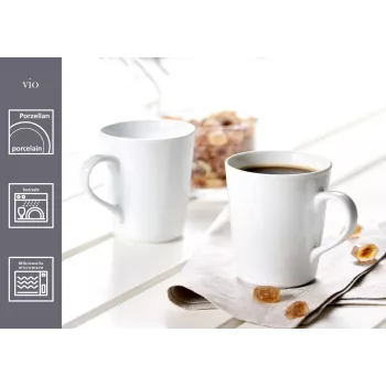 Ritzenhoff & Breker VIO Tazas de café 300 ml blanco porcelana set de 6 423501