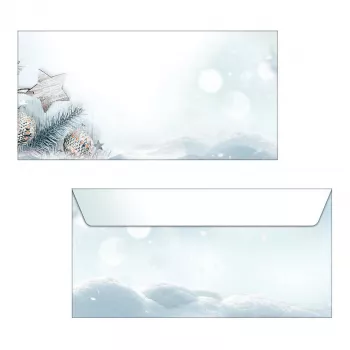 SIGEL Snow Star Papel de diseño DL 110 x 220 mm 80 g/m² azul/blanco DU312