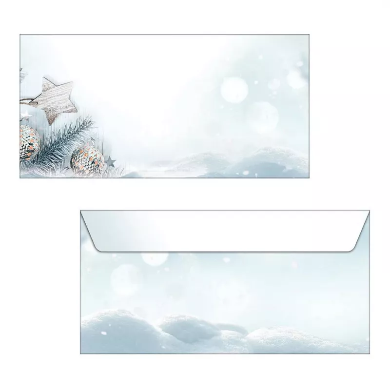 SIGEL Snow Star Papel de diseño DL 110 x 220 mm 80 g/m² azul/blanco DU312