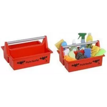 allit McPlus Carry Putzteufel cesta de transporte roja con asa de aluminio, 2 compartimentos grandes 8500903012