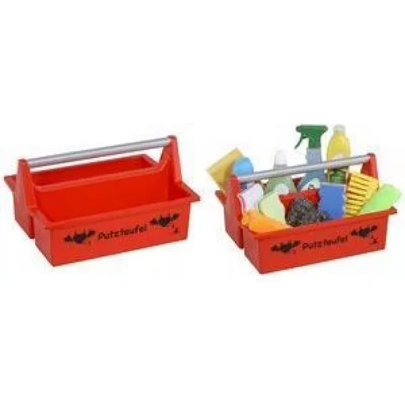 allit McPlus Carry Putzteufel cesta de transporte roja con asa de aluminio, 2 compartimentos grandes 8500903012