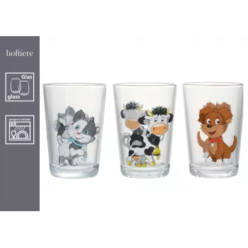 Ritzenhoff & Breker HOFTIERE animales de granja set de 3 vasos, estampado decorativo 819243