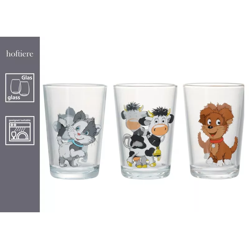 Ritzenhoff & Breker HOFTIERE animales de granja set de 3 vasos, estampado decorativo 819243