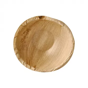Papstar 87185 bandeja redonda desechable de hoja de palma, natural, 15 cm, 25 uds.