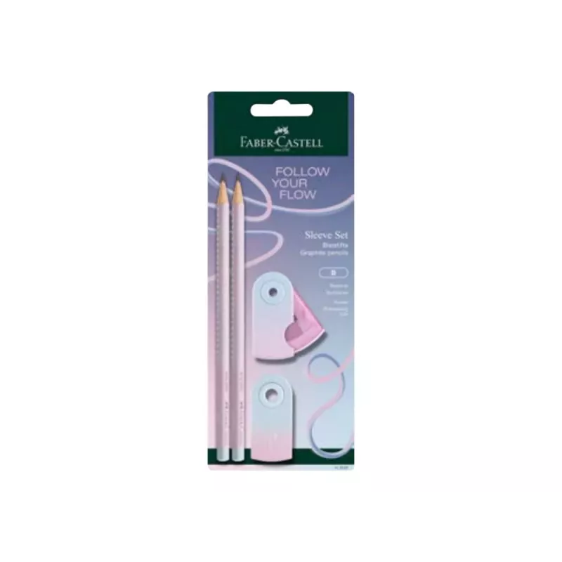 Faber-Castell GRIP Flow Edition set de escritura, Blushing Sky, 2 lápices (B) 117007