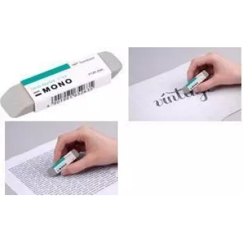 Tombow MONO Sand goma de borrar para tinta, gris, caucho natural con micropartículas de arena, 1 ud. (ES-512B)
