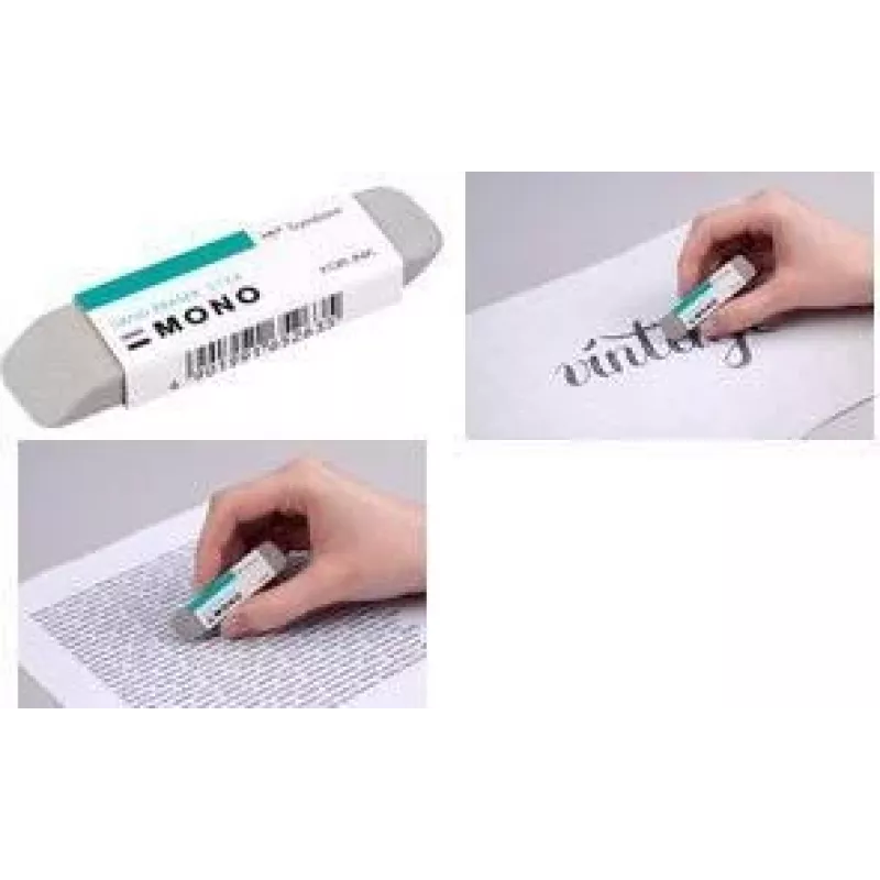 Tombow MONO Sand goma de borrar para tinta, gris, caucho natural con micropartículas de arena, 1 ud. (ES-512B)