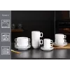 Ritzenhoff & Breker BIANCO tazas de café de porcelana blancas, 245 ml, set de 6, apilables, aptas para lavavajillas y microondas 429848