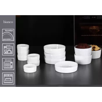 Ritzenhoff & Breker BIANCO set de moldes para gratinar, 245 ml, 4 piezas, porcelana, blanco 431452
