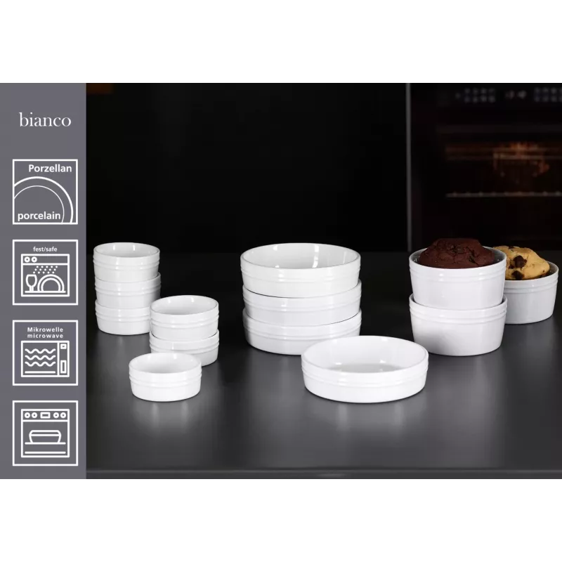 Ritzenhoff & Breker BIANCO set de moldes para gratinar, 245 ml, 4 piezas, porcelana, blanco 431452