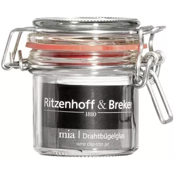Ritzenhoff & Breker MIA tarro de conserva / tarro de almacenamiento, 125 ml, vidrio con cierre de alambre metálico y junta de goma, set de 6 (813135)
