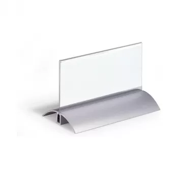 DURABLE PRESENTER DE LUXE portanombres de mesa, doble cara, inserción 61 x 150 mm, acrílico transparente, 2 unidades 820119