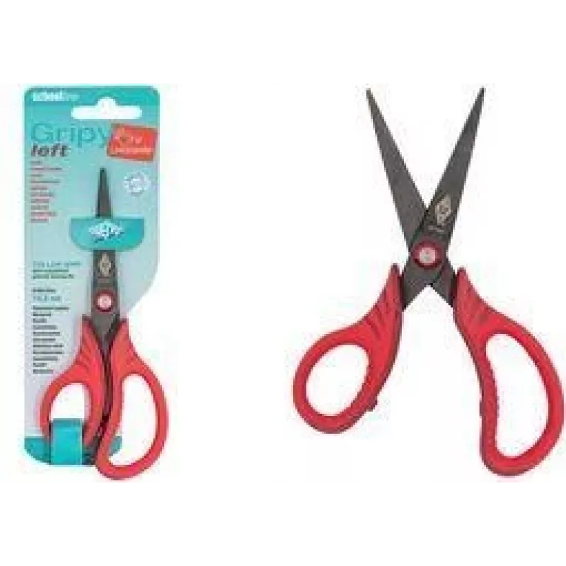 WEDO Gripy tijeras de manualidades para zurdos, punta afilada, 145 mm, rojo 771671