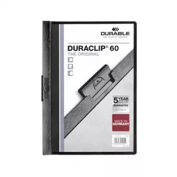 DURABLE DURACLIP 60 A4 pinza de archivo negra (pack de 25) 220901