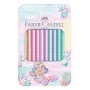 Faber-Castell Sparkle lápices de colores triangulares jumbo, set de 10 piezas, colores surtidos, mina de 3,8 mm, zona Soft-Grip, resistentes a la rotura, madera certificada FSC 210910