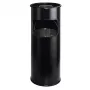 DURABLE Papelera metálica 17L redonda con cenicero, negra 333001
