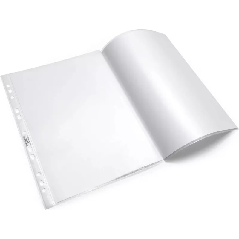 DURABLE BUSINESS Fundas de documentos a prueba de copias A3, polipropileno, apertura superior, perforación universal, pack de 50, cristal transparente 267019