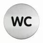 DURABLE PICTO Señal para puerta de WC, redonda 83 mm, autoadhesiva, plata/negro 490723