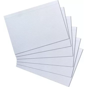 Herlitz Fichas DIN A4, rayadas, blancas, 170 g/m², sin madera, rayado azul, por ambas caras (10621282)