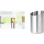 Esmeyer VISTA Portapalitos de azúcar, redondo, acero inoxidable cepillado 18/10, plata - 1 ud. (400-5192)