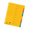 Herlitz Separador de cartón A4 sobreformato, 10 partes, pestañas en blanco, 5 colores, cartón reciclado manila, perforado con impresión organizadora 300006188