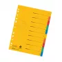 Herlitz Separador de cartón A4 sobreformato, 10 partes, pestañas en blanco, 5 colores, cartón reciclado manila, perforado con impresión organizadora 300006188