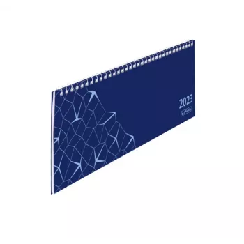 herlitz Compact Calendario de mesa 2023, azul, semana en dos páginas, encuadernación en espiral, alemán 50042104