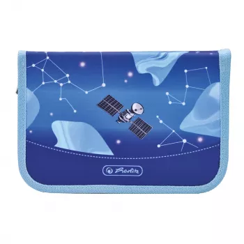 herlitz Cosmic Explorer Estuche escolar, 31 piezas, poliéster, 205 x 140 x 38 mm, 2 solapas, diseño espacial 400197095
