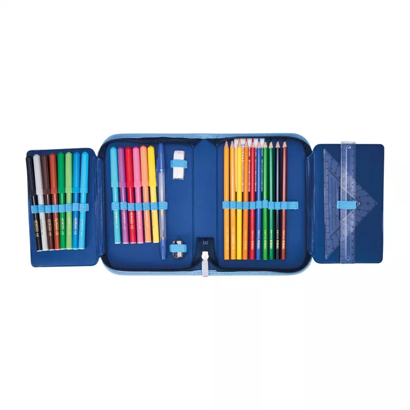 herlitz Cosmic Explorer Estuche escolar, 31 piezas, poliéster, 205 x 140 x 38 mm, 2 solapas, diseño espacial 400197095