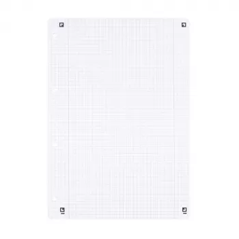 Oxford Papel recambio A4 cuadriculado, 50 hojas, 4 taladros, rayado 28 400131584