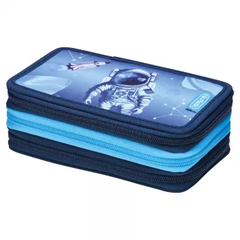 Herlitz TriCase Cosmic Explorer Estuche escolar de 31 piezas, poliéster, 3 compartimentos, 3 cremalleras 400197093