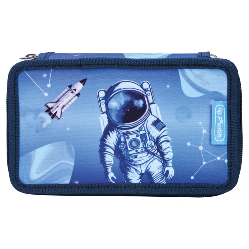 Herlitz TriCase Cosmic Explorer Estuche escolar de 31 piezas, poliéster, 3 compartimentos, 3 cremalleras 400197093