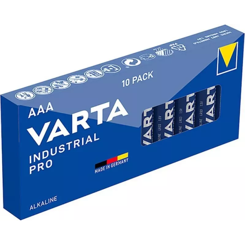 Varta Industrial Pila alcalina AAA 1,5V 1100 mAh – pack de 10 (LR03)