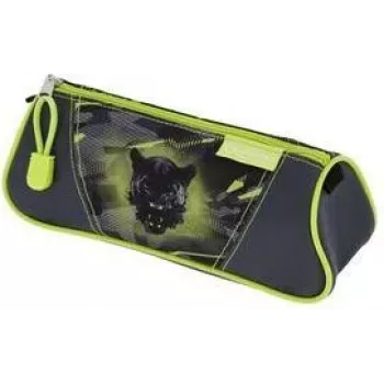 HERLITZ Estuche escolar triangular Wild Panther poliéster, 1 compartimento con cremallera 400205919