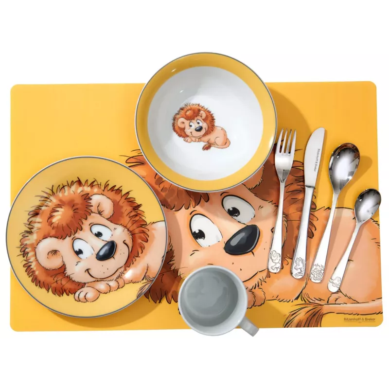 Ritzenhoff & Breker HAPPY ZOO Set de cubiertos infantiles, 4 piezas, acero inoxidable, motivos de animales 812701