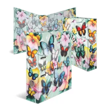 HERMA Archivador A4 con motivo de mariposas 70 mm lomo, cartón resistente, multicolor 20191
