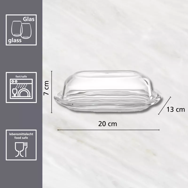 Ritzenhoff & Breker STYLE Mantequera de vidrio con tapa 190x130x70 mm 812022