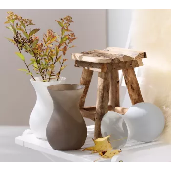 Ritzenhoff & Breker ANNALENA Jarrón de vidrio mate gris cónico, 180 mm 816723